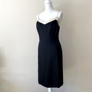 LOFT Black Silk Linen Dress